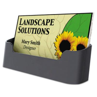 Universal Recycled Plastic Business Card Holder, Holds 50 3 1/2 x 2 Cards, Black