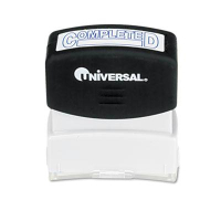 Universal "Completed" Pre-Inked Message Stamp, Blue Ink