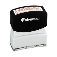 Universal "Cancelled" Pre-Inked Message Stamp, Red Ink