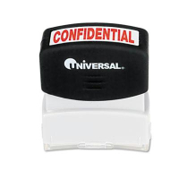 Universal "Confidential" Pre-Inked Message Stamp, Red Ink