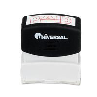 Universal "Paid" Pre-Inked Message Stamp, Red Ink