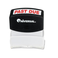 Universal "Past Due" Pre-Inked Message Stamp, Red Ink