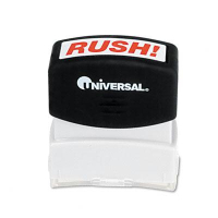 Universal "Rush" Pre-Inked Message Stamp, Red Ink