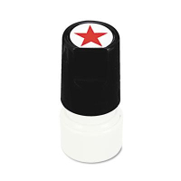 Universal "Star" Pre-Inkable Round Stamp, Red Ink