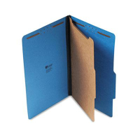 Universal 4-Section Legal 25-Point Pressboard Classification Folders, Cobalt Blue, 10/Box