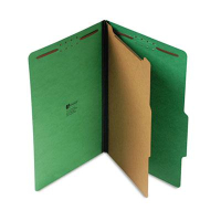 Universal 4-Section Legal 25-Point Pressboard Classification Folders, Emerald Green, 10/Box