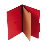 Universal 4-Section Legal 25-Point Pressboard Classification Folders, Ruby Red, 10/Box