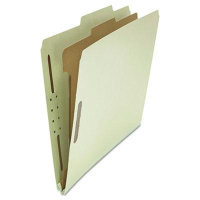 Universal 4-Section Letter 25-Point Pressboard Classification Folders, Gray-Green, 10/Box