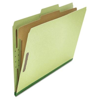 Universal 4-Section Legal 25-Point Pressboard Classification Folders, Green, 10/Box