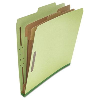 Universal 6-Section Letter 25-Point Pressboard Classification Folders, Light Green, 10/Box