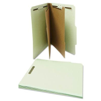 Universal 6-Section Letter 25-Point Pressboard Classification Folders, Gray-Green, 10/Box