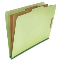 Universal 6-Section Legal 25-Point Pressboard Classification Folders, Green, 10/Box