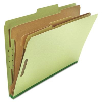 Universal 8-Section Legal 25-Point Pressboard Classification Folders, Green, 10/Box