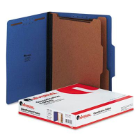 Universal 6-Section Letter 25-Point Pressboard Classification Folders, Cobalt Blue, 10/Box