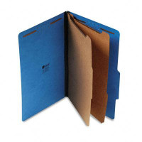 Universal 6-Section Legal 25-Point Pressboard Classification Folders, Cobalt Blue, 10/Box
