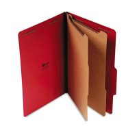 Universal 6-Section Legal 25-Point Pressboard Classification Folders, Ruby Red, 10/Box