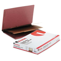 Universal 6-Section Legal 25-Point Pressboard End Tab Classification Folders, Red, 10/Box