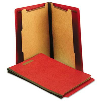 Universal 6-Section Letter 25-Point Pressboard Classification Folders, Bright Red, 10/Box