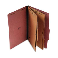 Universal 6-Section Legal 25-Point Pressboard Top Tab Classification Folders, Red, 10/Box
