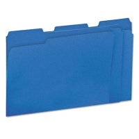 Universal One 1/3 Cut Tab Letter File Folder, Blue, 100/Box