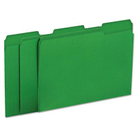 Universal One 1/3 Cut Tab Letter File Folder, Green, 100/Box