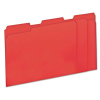 Universal One 1/3 Cut Tab Letter File Folder, Red, 100/Box