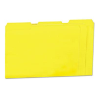 Universal One 1/3 Cut Tab Letter File Folder, Yellow, 100/Box