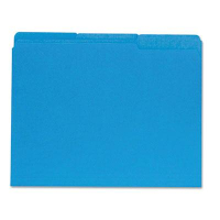 Universal 1/3 Cut Top Tab Letter Interior File Folder, Blue, 100/Box
