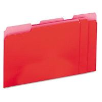 Universal 1/3 Cut Top Tab Letter Interior File Folder, Red, 100/Box