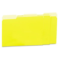 Universal 1/3 Cut Top Tab Letter Interior File Folder, Yellow, 100/Box