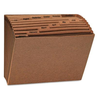 Universal 12-Pocket Letter Open Top Expanding File, Redrope