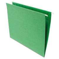 Universal One 1/5 Tab Letter Hanging File Folder, Green, 25/Box