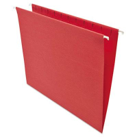 Universal One 1/5 Tab Letter Hanging File Folder, Red, 25/Box
