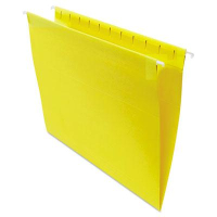 Universal One 1/5 Tab Letter Hanging File Folder, Yellow, 25/Box