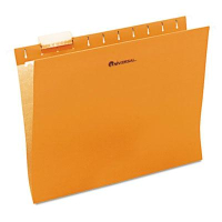 Universal One 1/5 Tab Letter Hanging File Folder, Orange, 25/Box
