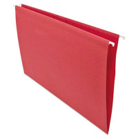 Universal One 1/5 Tab Legal Hanging File Folder, Red, 25/Box