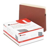 Universal Letter 1-3/4" Expanding Straight Tab File Pocket, Redrope, 25/Box