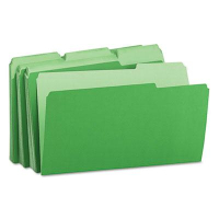 Universal 1/3 Cut Top Tab Legal Interior File Folder, Green, 100/Box
