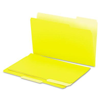 Universal 1/3 Cut Top Tab Legal Interior File Folder, Yellow, 100/Box