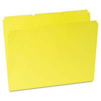 Universal One 1/3 Cut Double-Ply Top Tab Letter File Folder, Yellow, 100/Box