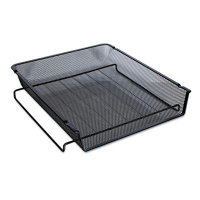 Universal One 2-3/4" H Mesh Stackable Front-Load Letter Tray, Black