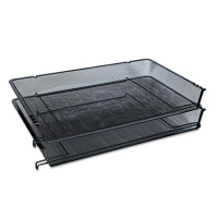 Universal One Two-Tier Mesh Stackable Side-Load Legal Tray, Black
