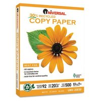 Universal 8-1/2" x 11", 20lb, 5000-Sheets, Recycled Copy Paper