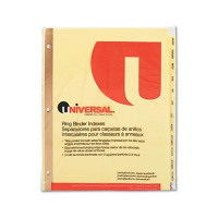 Universal One Letter 12-Month Plastic-Coated Tab Index Dividers, Buff, 1 Set