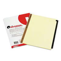 Universal One Letter A-Z Tab Preprinted Simulated Leather Tab Index Dividers, Black/Gold, 1 Set