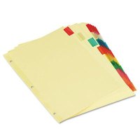 Universal Letter 8-Tab Insertable Multicolor Tab Index Dividers, Buff, 6 Sets