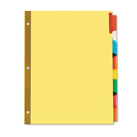 Universal One Letter 8-Tab Extended Insert Multicolor Tab Index Dividers, Buff, 6 Sets