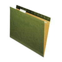Universal One Recycled 1/5 Cut Letter Hanging File Folder, Green, 25/Box
