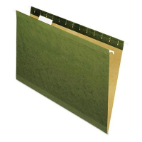 Universal One Recycled 1/5 Cut Legal Hanging File Folder, Green, 25/Box