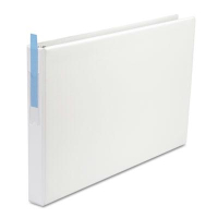 Universal 1" Capacity 11" x 17" Round Ring Wide Base with Label Holder Non-View Binder, White